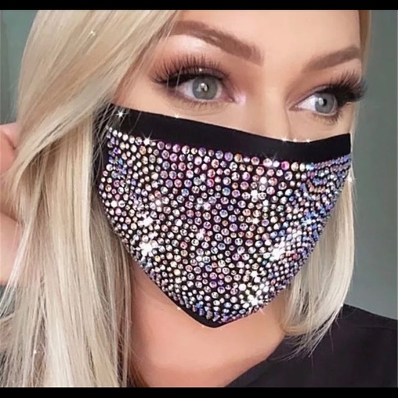 New Rhinestone face mask with removable liner - Picture 1 of 5